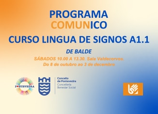Cartel curso lingua de signos do Concello de Pontevedra